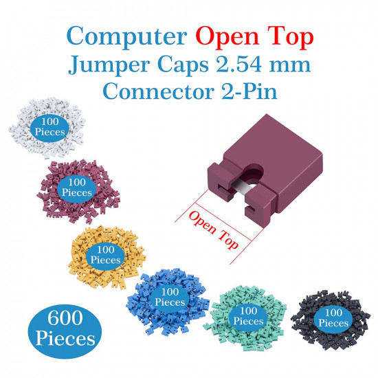 Computer  RGB Jumper Caps Header Pin Shunt Short Circuit 2-Pin Connector Open Top 2.54mm Kit