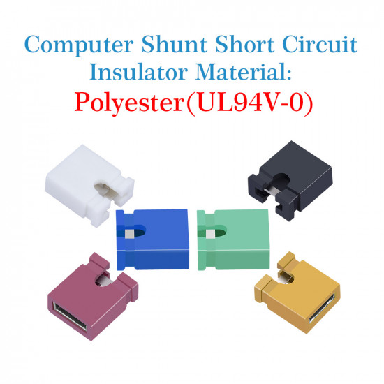 Computer  RGB Jumper Caps Header Pin Shunt Short Circuit 2-Pin Connector Open Top 2.54mm Kit