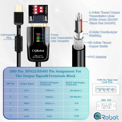 USB to RS422 or RS485 Serial Port Converter Adapter Cable with FTDI FT232 Chip