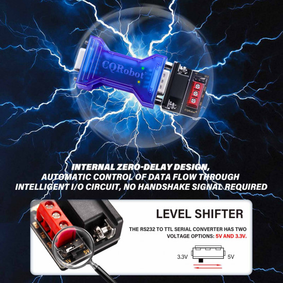 5V/3.3V Passive RS-232 to TTL Serial Port Conversion Adapter with Status Indicator 5V/3.3V Passive RS-232 to TTL Serial Port Conversion Adapter with Status Indicator