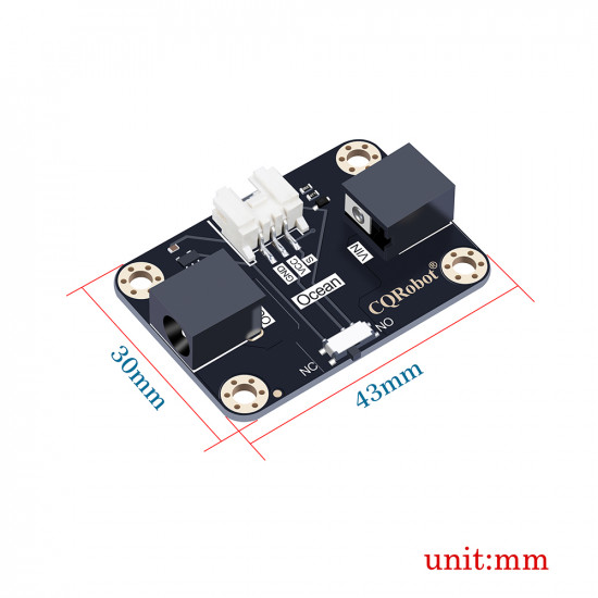 Ocean: Relay Module, 5V to 30V Input/Output, DC2.1 Interface for Raspberry Pi, Micro:bit and Arduino.