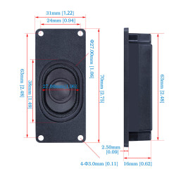 5W 8Ω Miniature Loudspeaker for Arduino, JST Interface.