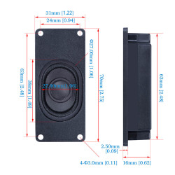 3W 8Ω Miniature Loudspeaker for Arduino, JST Interface.