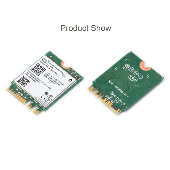 Intel AX200 Wireless NIC, Gigabit Dual-Band Wi-Fi 6, 802.11AX Standard, Bluetooth 5.2