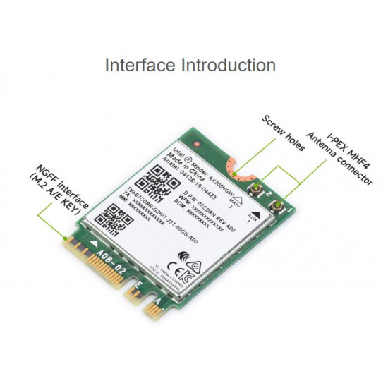 Intel AX200 Wireless NIC, Gigabit Dual-Band Wi-Fi 6, 802.11AX Standard, Bluetooth 5.2