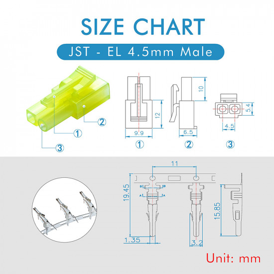 JST EL - 2 Pin Connector Kit