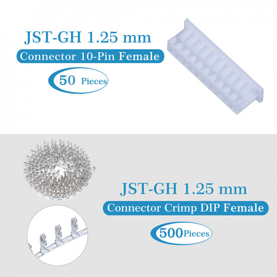 JST GH 1.25mm Pitch 10 Pin JST Connector Kit JST GH 1.25mm Pitch 10 Pin JST Connector Kit