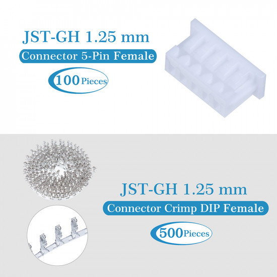 JST GH 1.25mm Pitch 5 Pin JST Connector Kit
