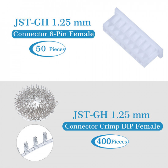 JST GH 1.25mm Pitch 8 Pin JST Connector Kit JST GH 1.25mm Pitch 8 Pin JST Connector Kit