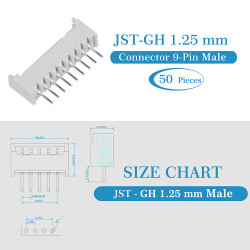JST GH 1.25mm Pitch 9 Pin JST Connector Kit