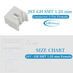 JST GH SMT 1.25mm Pitch 2 Pin JST Connector Kit