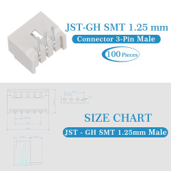 JST GH SMT 1.25mm Pitch 3 Pin JST Connector Kit