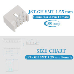 JST GH SMT 1.25mm Pitch 3 Pin JST Connector Kit