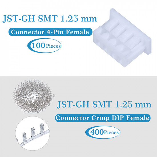JST GH SMT 1.25mm Pitch 4 Pin JST Connector Kit