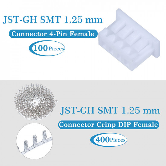 JST GH SMT 1.25mm Pitch 4 Pin JST Connector Kit JST GH SMT 1.25mm Pitch 4 Pin JST Connector Kit