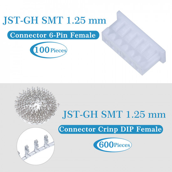 JST GH SMT 1.25mm Pitch 6 Pin JST Connector Kit
