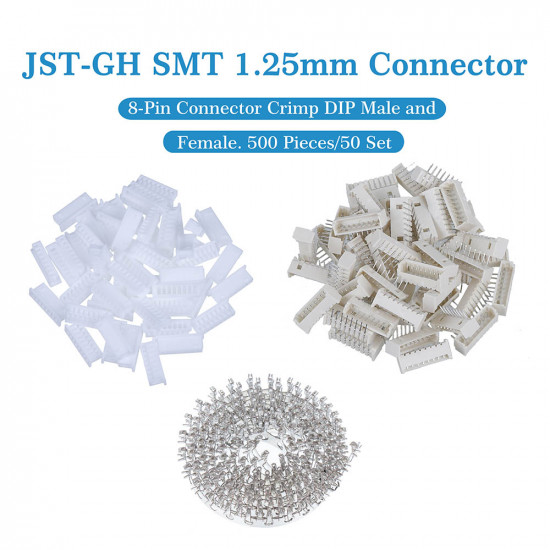 JST GH SMT 1.25mm Pitch 8 Pin JST Connector Kit