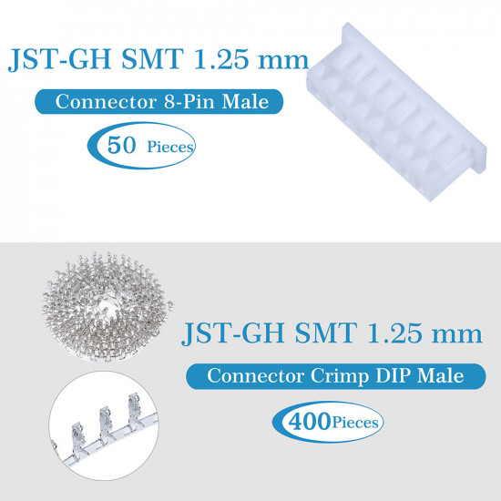 JST GH SMT 1.25mm Pitch 8 Pin JST Connector Kit