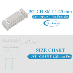 JST GH SMT 1.25mm Pitch 9 Pin JST Connector Kit