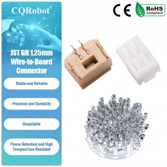 JST GH 1.25 mm 3-Pin Connector (80 Sets/400 Pieces) JST GH 1.25 mm 3-Pin Connector (80 Sets/400 Pieces)