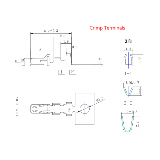 JST HY 2.0 mm 2-Pin Female Sockets Housing and T-Shaped Crimp Terminal Kit JST HY 2.0 mm 2-Pin Female Sockets Housing and T-Shaped Crimp Terminal Kit