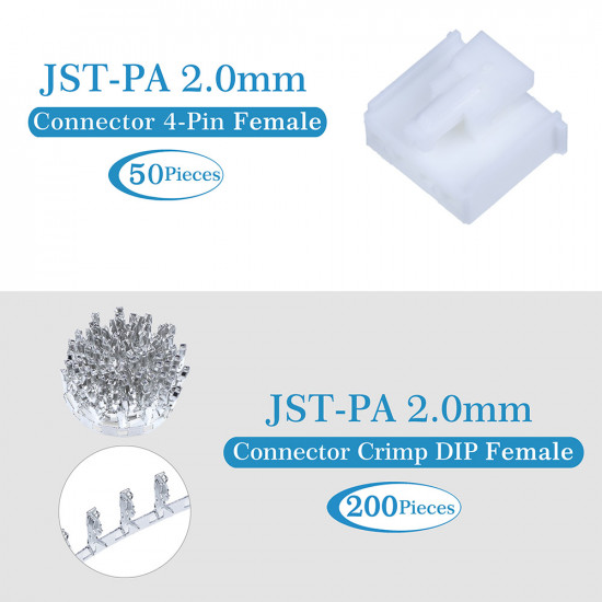 JST PA 2.0 mm 4-Pin Connector Kit
