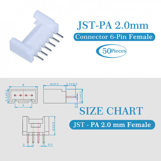 JST PA 2.0 mm 6-Pin Connector Kit JST PA 2.0 mm 6-Pin Connector Kit
