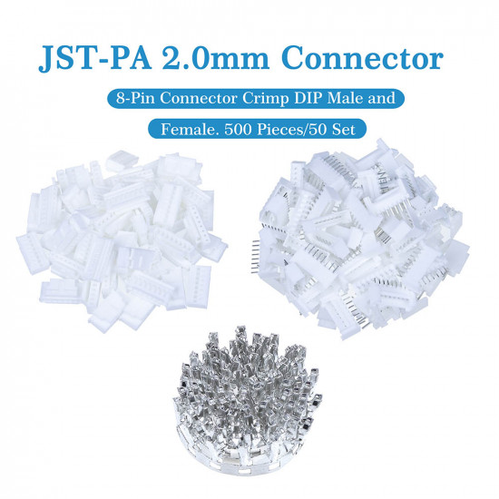 JST PA 2.0 mm 8-Pin Connector Kit
