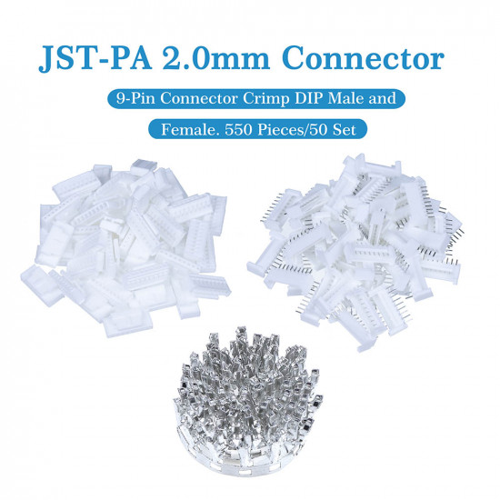 JST PA 2.0 mm 9-Pin Connector Kit
