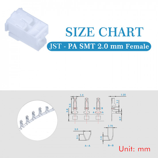 JST PA SMT 2.0 mm 2-Pin Connector Kit