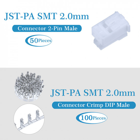 JST PA SMT 2.0 mm 2-Pin Connector Kit JST PA SMT 2.0 mm 2-Pin Connector Kit