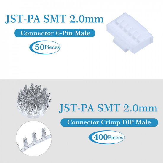 JST PA SMT 2.0 mm 6-Pin Connector Kit JST PA SMT 2.0 mm 6-Pin Connector Kit