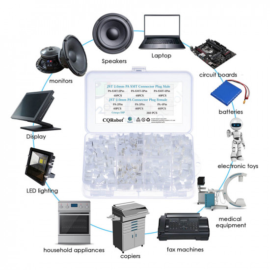 JST PA SMT - 2 / 3 / 4 Pin Connector Kit