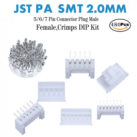 JST PA SMT - 5 / 6 / 7 Pin Connector Kit JST PA SMT - 5 / 6 / 7 Pin Connector Kit