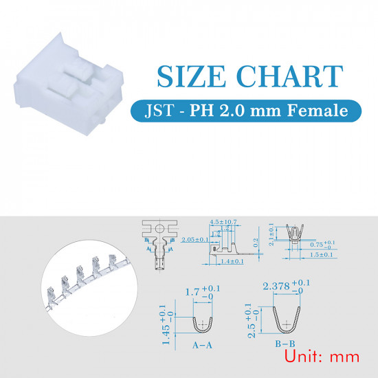 JST PH 2.0 mm 2-Pin Connector Kit