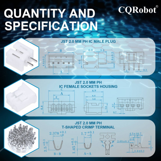 JST PH 2.0 mm 10-Pin Connector Kit