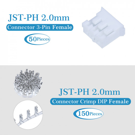 JST PH 2.0 mm 3-Pin Connector Kit JST PH 2.0 mm 3-Pin Connector Kit