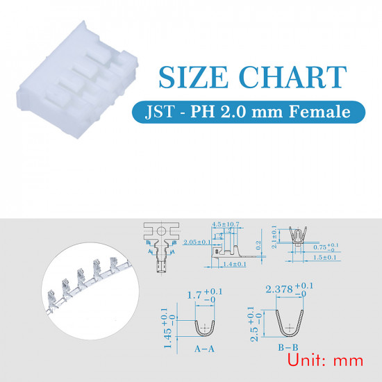JST PH 2.0 mm 4-Pin Connector Kit JST PH 2.0 mm 4-Pin Connector Kit