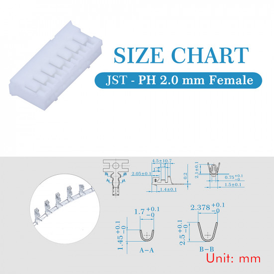 JST PH 2.0 mm 7-Pin Connector Kit JST PH 2.0 mm 7-Pin Connector Kit