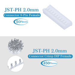 JST PH 2.0 mm 9-Pin Connector Kit