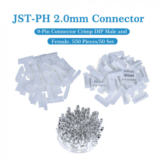 JST PH 2.0 mm 9-Pin Connector Kit