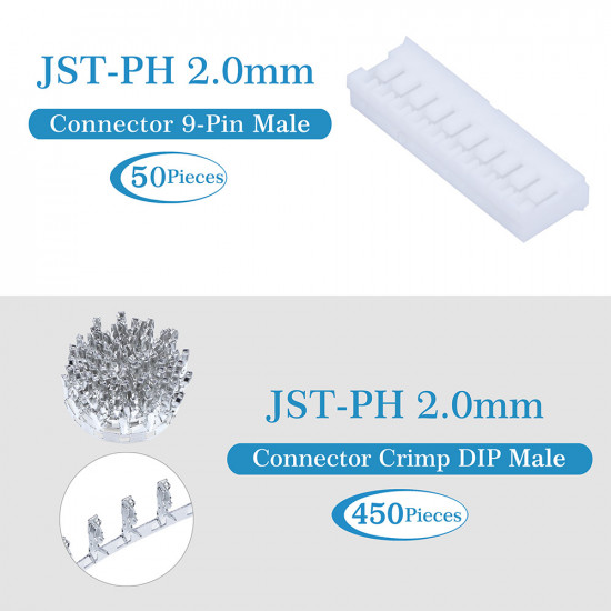 JST PH 2.0 mm 9-Pin Connector Kit JST PH 2.0 mm 9-Pin Connector Kit