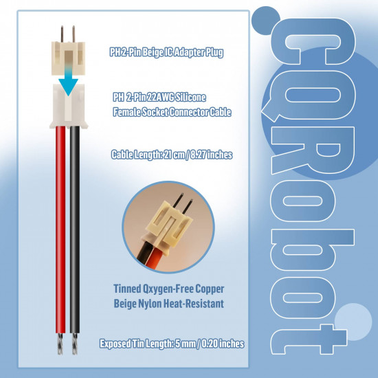 JST 2.0 mm PH 2-Pin Connector Cable Kit JST 2.0 mm PH 2-Pin Connector Cable Kit
