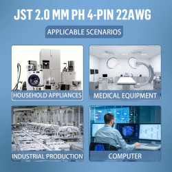 JST 2.0 mm PH 4-Pin Connector Cable (15 Sets/45 Pieces)