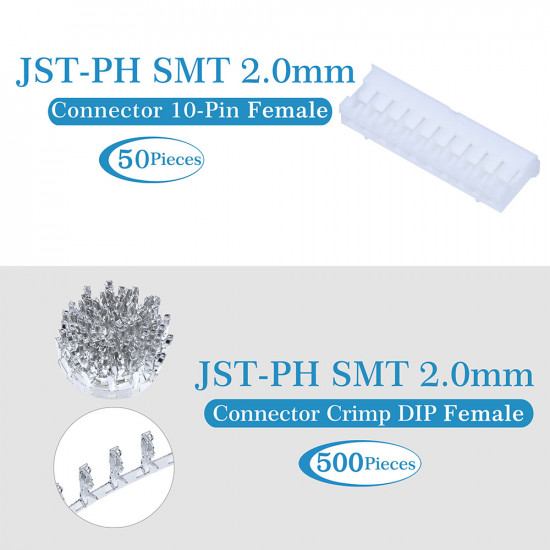 JST PH SMT 2.0 mm 10-Pin Connector Kit