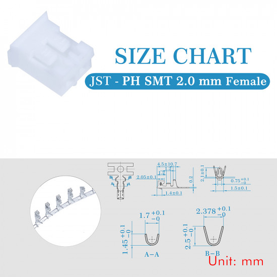 JST PH SMT 2.0 mm 2-Pin Connector Kit