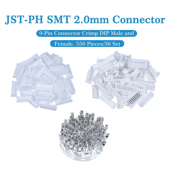 JST PH SMT 2.0 mm 9-Pin Connector Kit