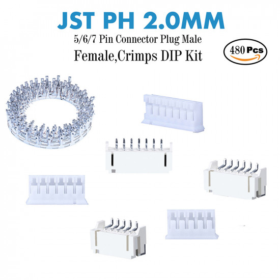 JST PH SMT - 5 / 6 / 7 Pin Connector Kit