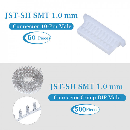JST SH SMT 1.0mm Pitch 10 Pin JST Connector Kit