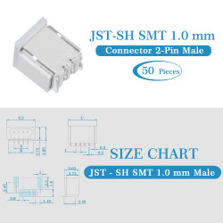 JST SH SMT 1.0mm Pitch 2 Pin JST Connector Kit
